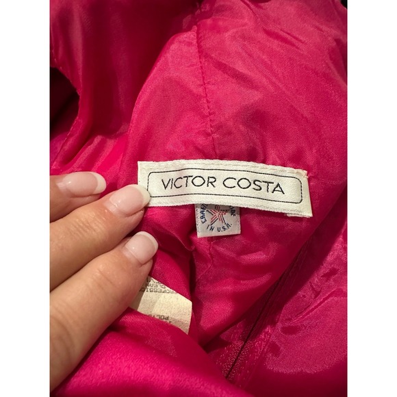 Vintage Victor Costa Gown Pink Formal Prom Bridal Cocktail Dress - Picture 10 of 12